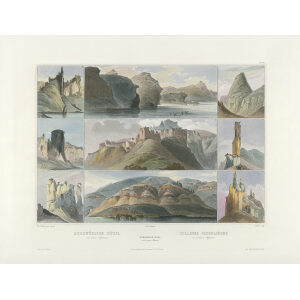 Heritage Prints Bodmer tbl 34 Remarkable Hills on the upper Missouri (1) (color)