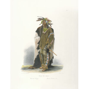 Heritage Prints Bodmer tbl 08 Wak-Tae-Geli, a Sioux Warrior (color)