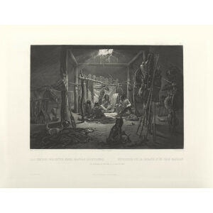 Heritage Prints Bodmer tbl 19 The Interior of the Hut of a Mandan Chief