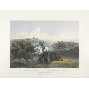 Heritage Prints Bodmer tbl 31 Indians hunting the Bison (color)