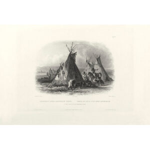 Heritage Prints Bodmer vgt 16 A Skin Lodge of an Assiniboin Chief