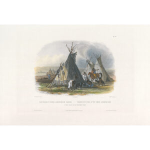 Heritage Prints Bodmer vgt 16 A Skin Lodge of an Assiniboin Chief (color)