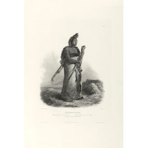 Heritage Prints Bodmer vgt 20 Mexkemahuastan, Chief of the Gros-ventres of the Prairies