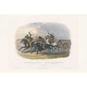 Heritage Prints Bodmer vgt 30 Horse Racing of Sioux Indians (color)