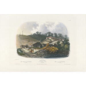 Heritage Prints Bodmer vgt 31 Bellvue, Mr Dougherty's Agency on the Missouri (color)