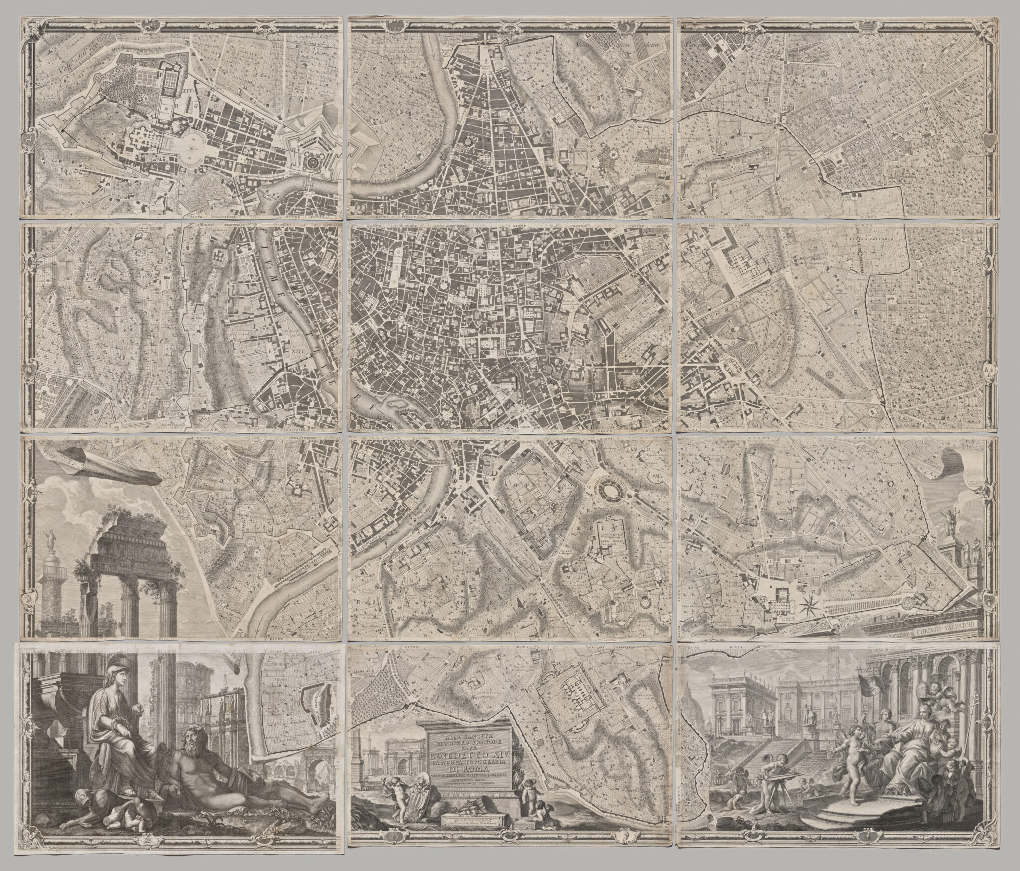 Map Of Rome By Giambattista Nolli Heritage Prints   Map Of Rome In Parts 1 2048x1749 