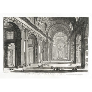 Veduta interna della Basilica di S. Pietro in Vaticano - Giovanni Battista Piranesi – Le Vedute di Roma – Facsimile Giclee Print