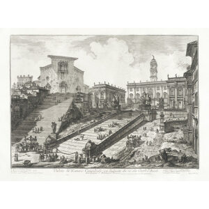 Vedute del Romano Campidoglio con Scalinata che va'alla Chiesa d'Acraceli - Giovanni Battista Piranesi – Le Vedute di Roma – Facsimile Giclee Print