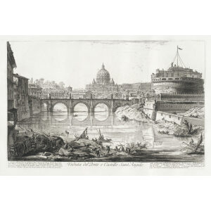 Veduta del Ponte e Castello Sant' Angelo - Giovanni Battista Piranesi – Le Vedute di Roma – Facsimile Giclee Print