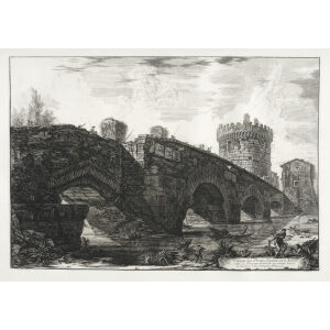 Veduta del Ponte Lugano su l'Anione - Giovanni Battista Piranesi – Le Vedute di Roma – Facsimile Giclee Print