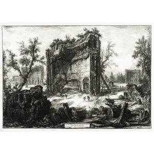 Veduta degli Avanzi delle Fabbriche del Secondo Piano delle Terme di Tito - Giovanni Battista Piranesi – Le Vedute di Roma – Facsimile Giclee Print